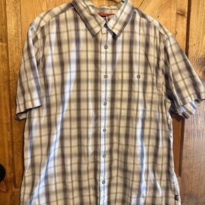 The North Face Gray and White Plaid Shirt